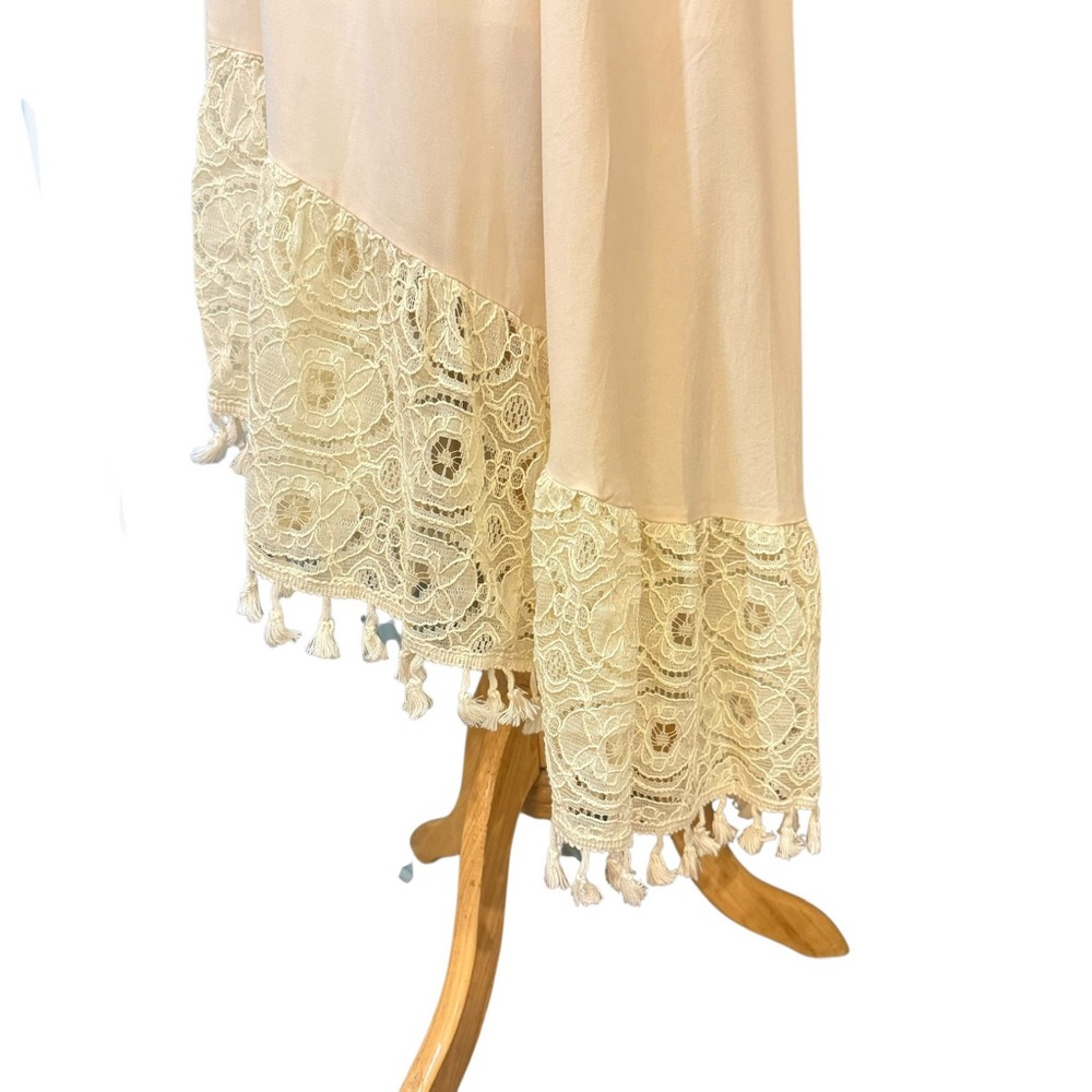 NWT Cupshe Boho Lace Trim Asymmetrical High-Low Sundress V-Neck - Picture 9 of 12